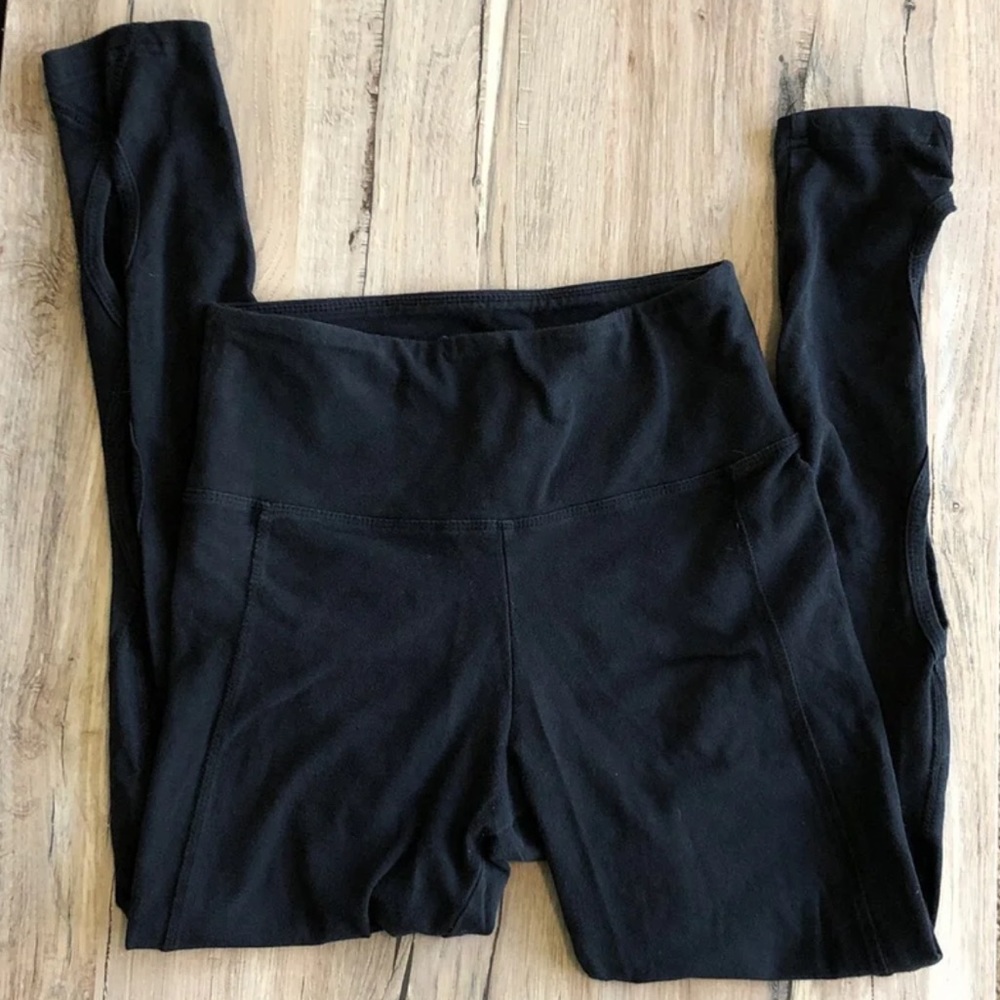 Black Leggings w Ankle Cutouts - Small